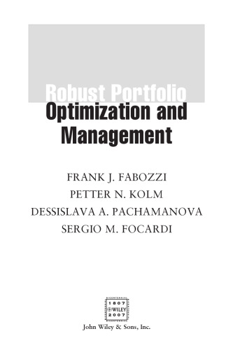 Robust Portfolio Optimization and Management