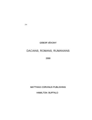 Dacians, Romans, Rumanians