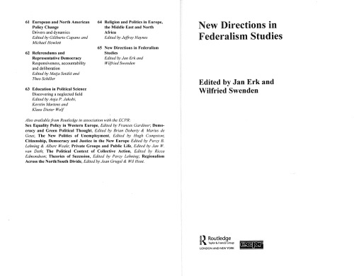 New Directions in Federalism Studies