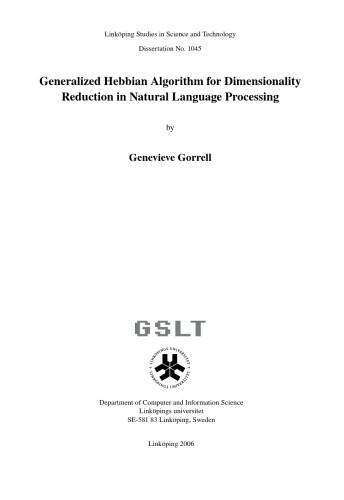 Generalized Hebbian Algorithm for dimensionality reduction in natural language processing