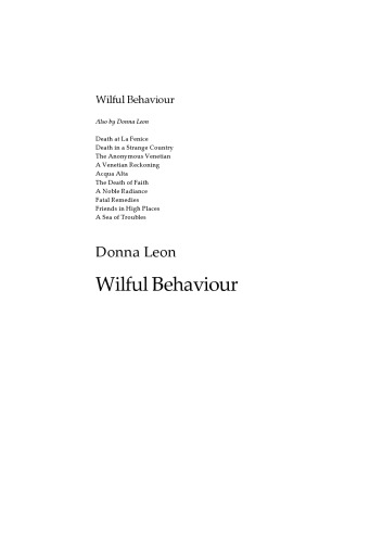 Wilful Behaviour (Commissario Brunetti 11)