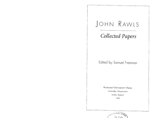 Collected Papers.  Edited by Samuel Freeman