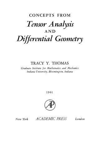 Concepts from Tensor Analysis and Differential Geometry