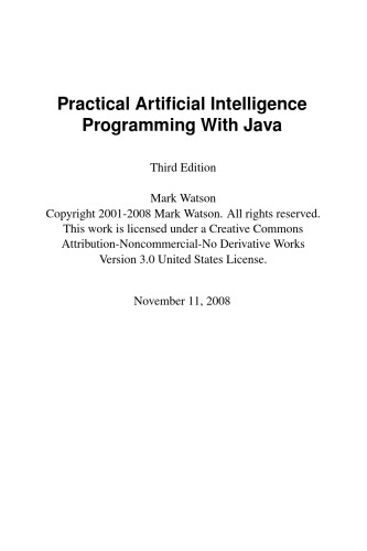 Practical Artificial Intelligence Programming With Java