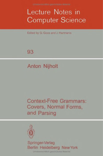 Context-free grammars: Covers, normal forms, and parsing