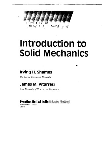 Introduction to Solid Mechanics (3rd Edition)