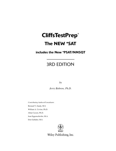 CliffsTestPrep The NEW SAT, 3rd Edition