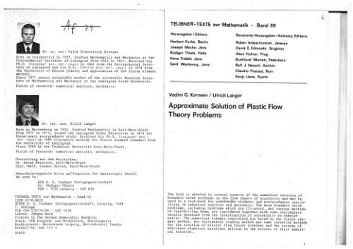 Approximate solution of plastic flow theory problems