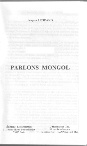 Parlons mongol