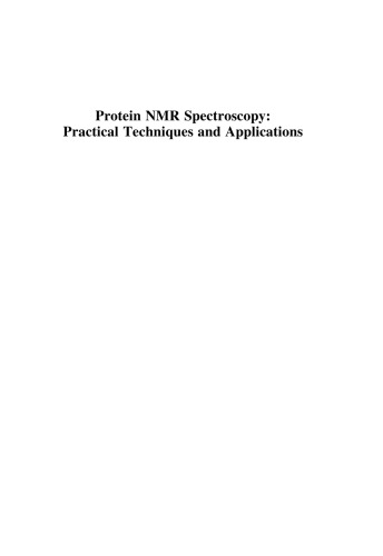 Protein NMR Spectroscopy: Principal Techniques and Applications