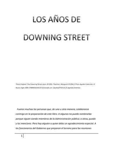 Los Años De Downing Street