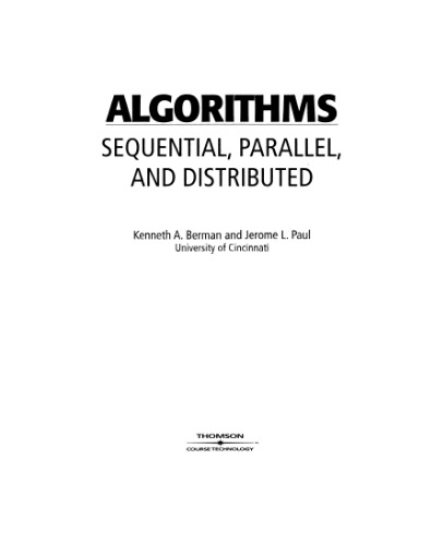 Algorithms: Sequential, Parallel, and Distributed