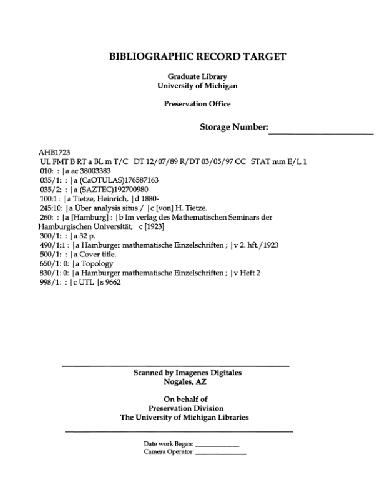 Ueber analysis situs