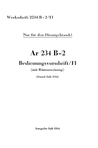 Arado 234 B-2 Bedienungsvorschrift / F1