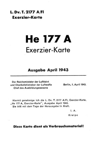 He 177 AExerzier-Karte 