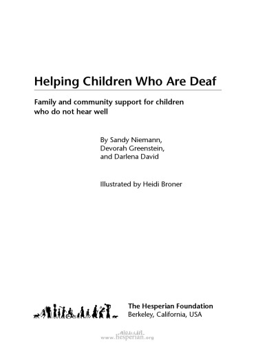 Helping Children Who Are Deaf: Family and Community Support for Children Who Do Not Hear Well