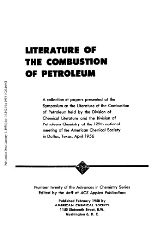 Literature of the Combustion of Petroleum