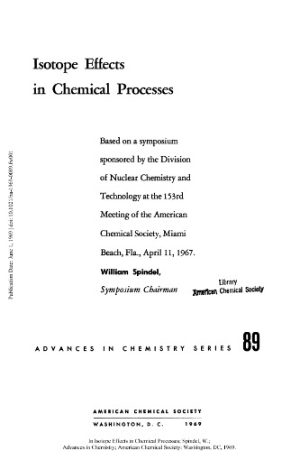 Isotope Effects in Chemical Processes