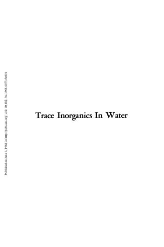 Trace Inorganics In Water