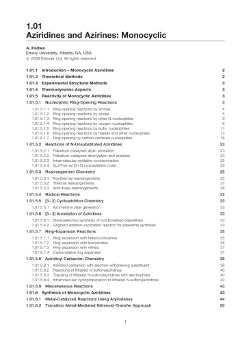 Compr. Heterocyclic Chem. III Vol. 1 Three-membered Heterocycles