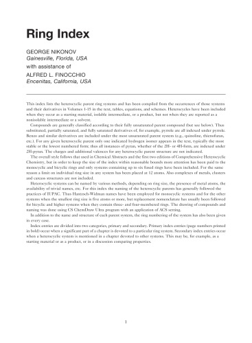 Compr. Heterocyclic Chem. III Vol.15 Ring index