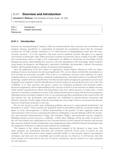 Comprehensive Natural Products II Vol.8 Enzymes and Enzyme Mechanisms