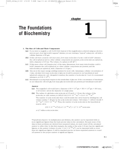 Solutions Manual for Lehninger Principles of Biochemistry 5ed. (Freeman, 2008)