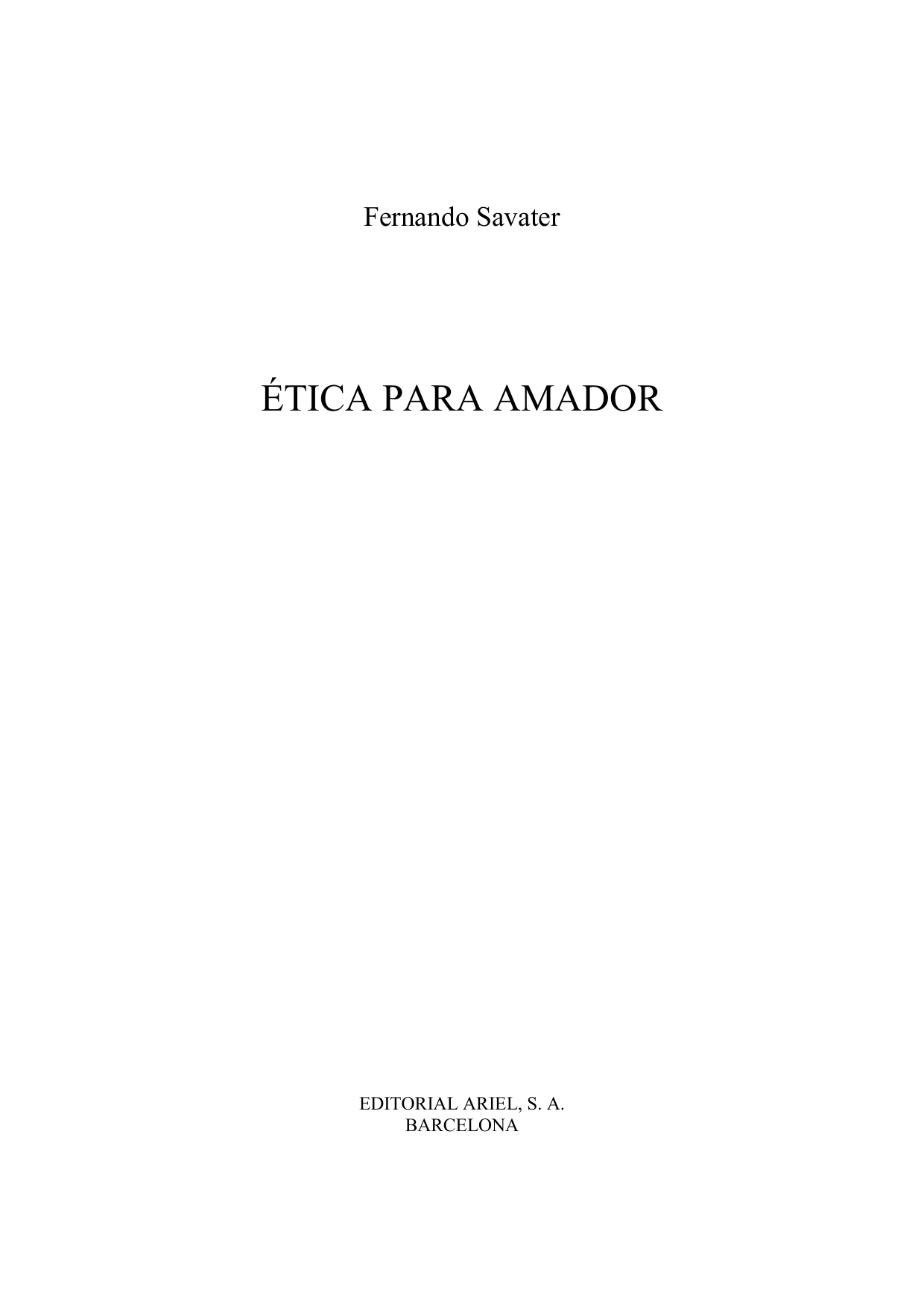 Ética para Amador