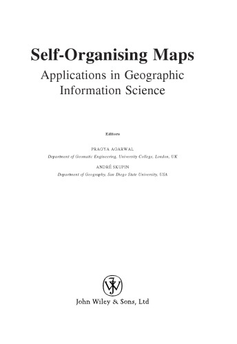 Self-organising maps. Applications in geographic information science