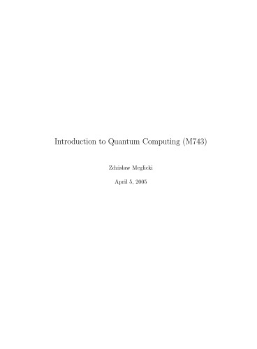 Introduction to quantum computing