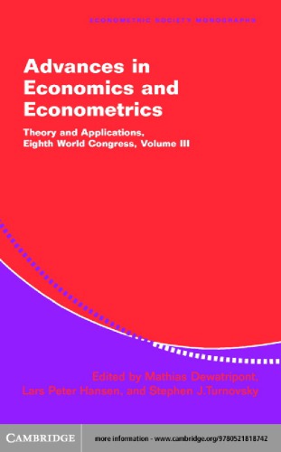 Advances in economics and econometrics, vol. 3