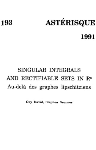 Singular integrals and rectifiable sets in Rn