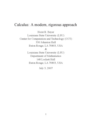 Calculus and Analysis: A Combined Approach