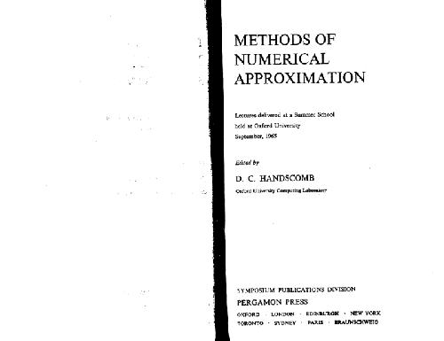 Methods of numerical approximation