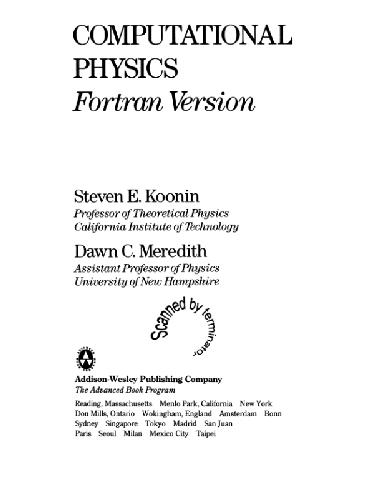 Computational Physics-Fortran Version