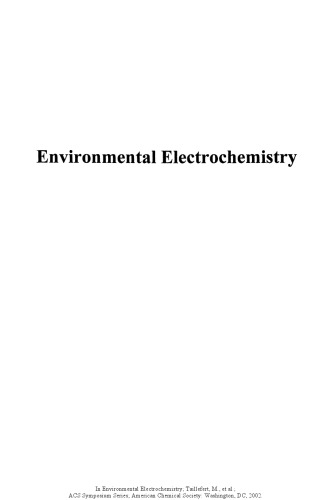 Environmental Electrochemistry: Analyses of Trace Element Biogeochemistry