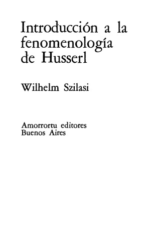 Introducción a la fenomenología de Husserl