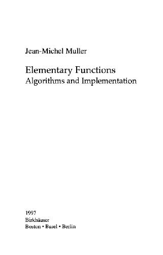 Elementary functions: algorithms and implementation