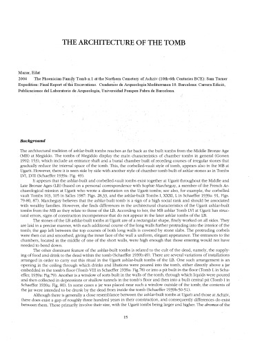 The Phoenician Family Tomb n.1 at the Northern Cemetery of Achziv (10th-6th Centuries BCE): Sam Turner Expedition: Final Report of the Excavations