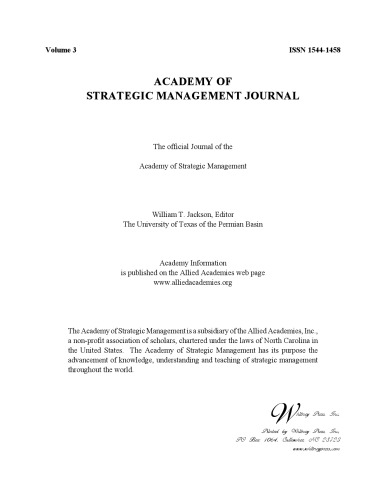 ACADEMY OF STRATEGIC MANAGEMENT JOURNAL