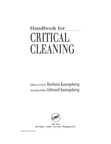 Handbook for Critical Cleaning