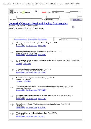 Numerical analysis 2000. Interpolation and extrapolation