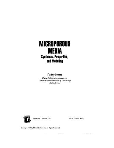 Microporous Media: Synthesis, Properties, and Modeling (Surfactant Science)