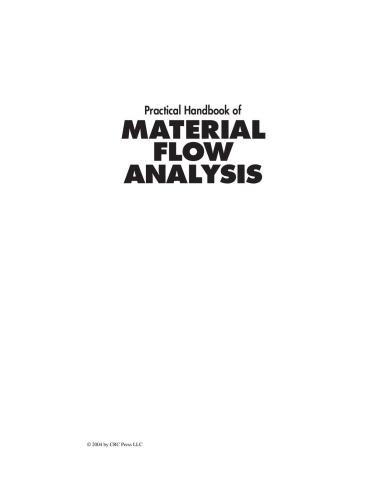 Practical Handbook of Material Flow Analysis (Advanced Methods in Resource and Waste Management Series)