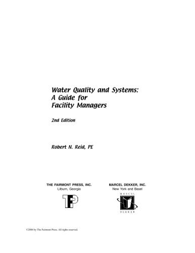 Water Quality and Systems: A Guide for Facility Managers