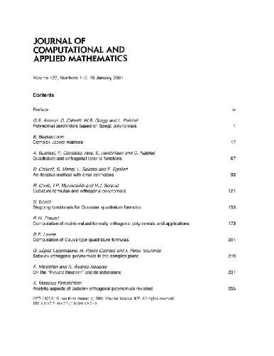 Numerical analysis 2000. Orthogonal polynomials