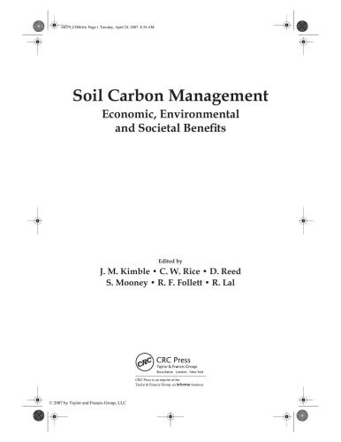 Soil Carbon Management: Economic, Environmental and Societal Benefits