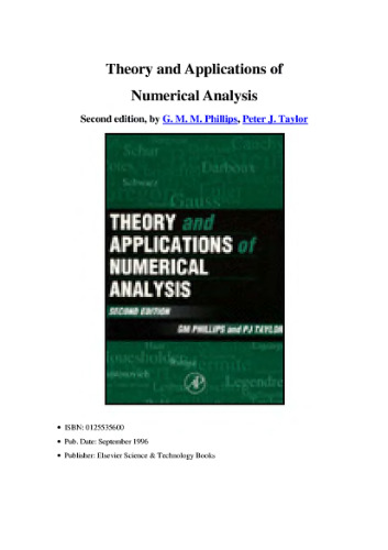 Theory and Applications of Numerical Analysis