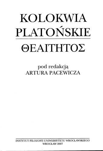 Kolokwia Platońskie. Teajtet