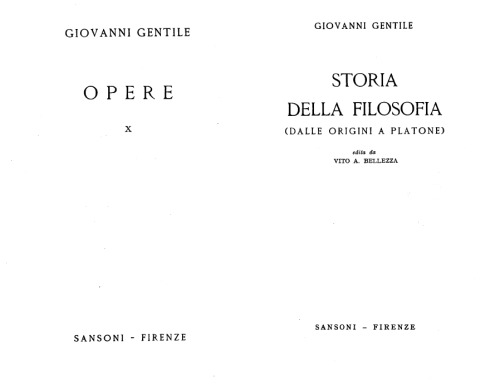 Storia della filosofia (Dalle origini a Platone)